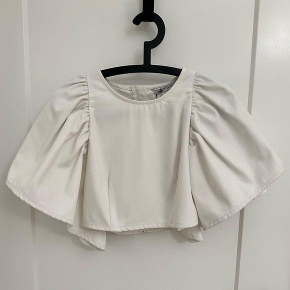 NWT Zara White Denim Top - Picture 4 of 5